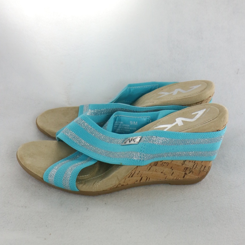 Anne Klein Sport Lorri Wedge Slip On Sandals Sz 9.5 US Women - Picture 1 of 7